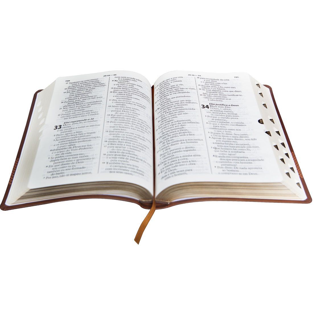 Bíblia Sagrada Letra Gigante Com Índice Capa Luxo Marrom Claro - ARA