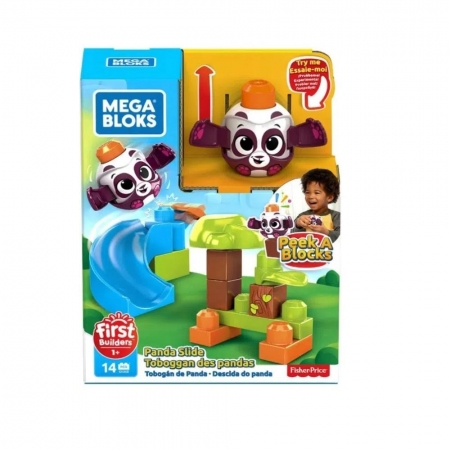 Blocos Montar Mega Bloks Peek-a-Boo Tobogan Panda 14Peças