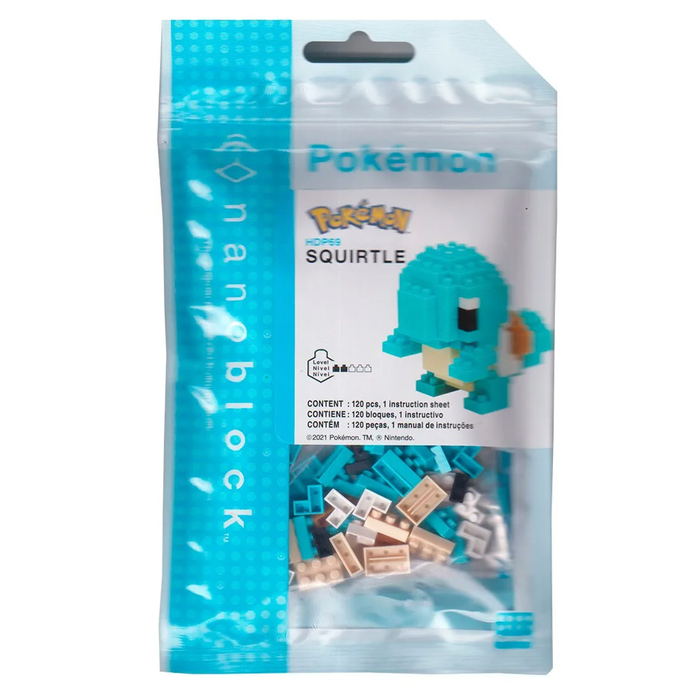 Brinquedo Nanoblock Pokémon Squirtle 120peças Kawada