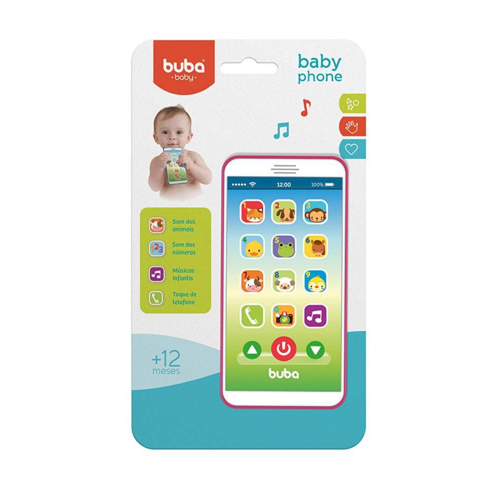 Celular Musical Baby Phone Rosa +12 Meses Buba