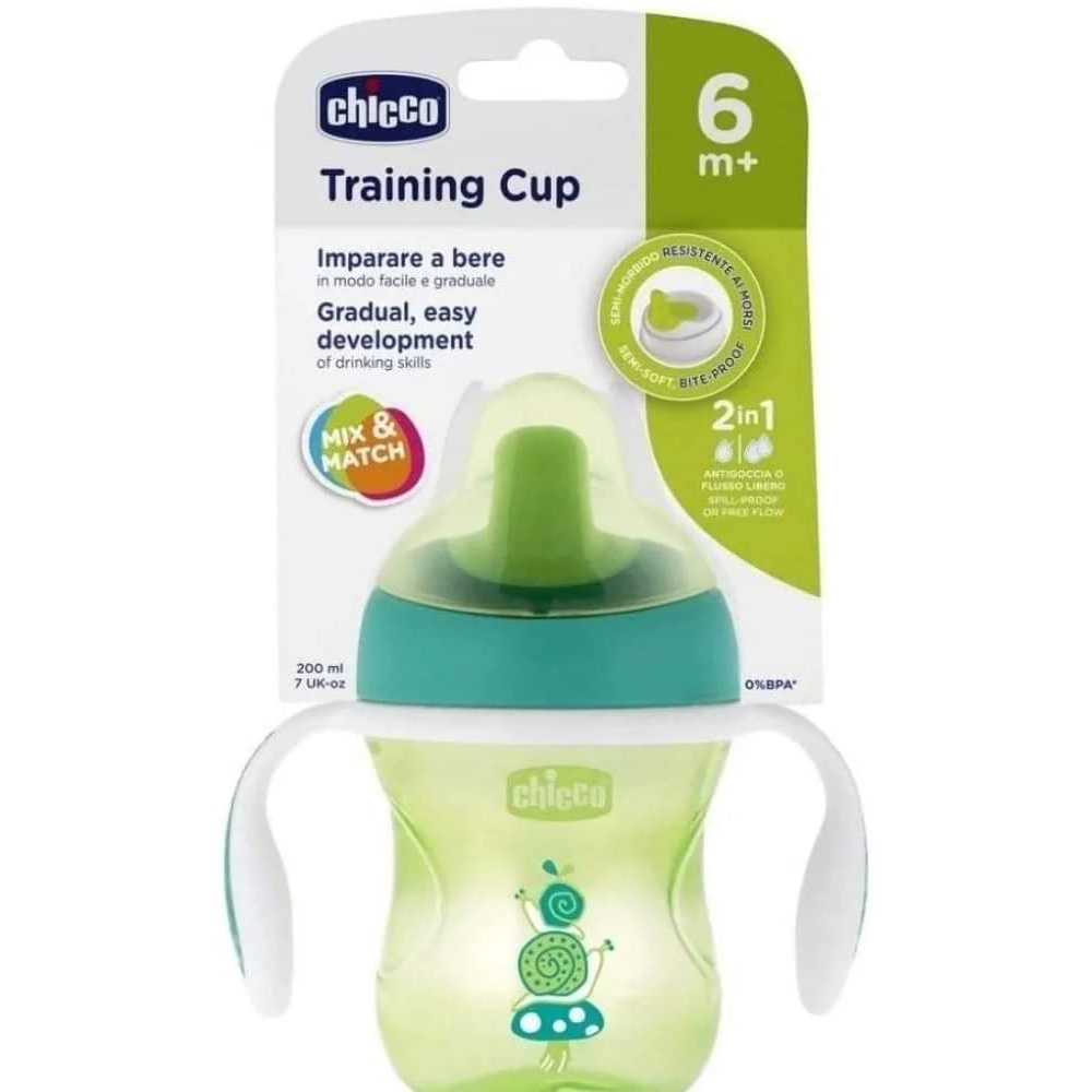 Copo Training Cup 200ml  +6m Verde Caracol Chicco