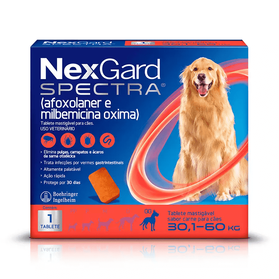 Antipulgas e Carrapatos NexGard Spectra para Cães de 30,1 a 60kg