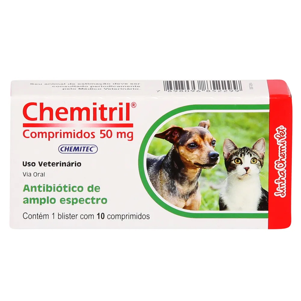 Chemitril Antibiótico 50mg com 10 Comprimidos