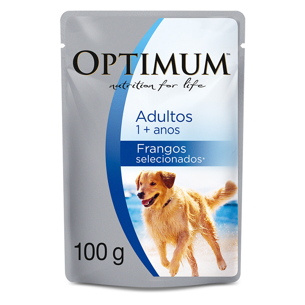 Optimum Sachê Cães Adultos 1+ anos Sabor Frango Selecionados 100g