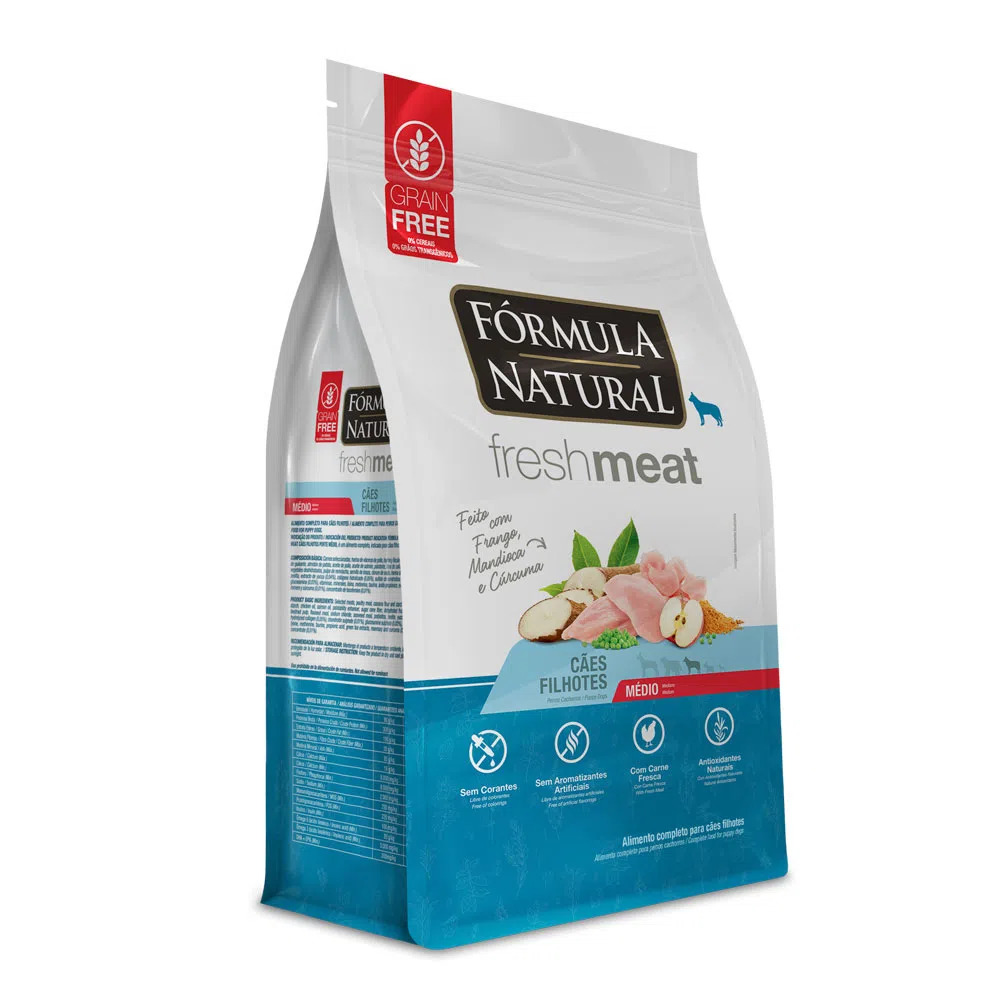 Ração Fórmula Natural Fresh Meat Filhote Médio Frango 12kg
