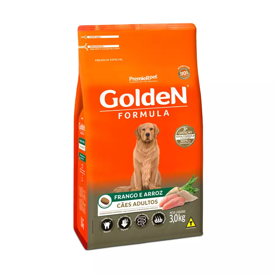Ração Golden Formula Para Cães Adultos Frango & Arroz 3kg