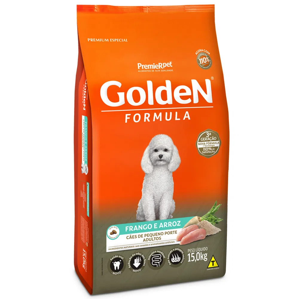 Ração Golden Formula Para Cães Adultos Frango & Arroz Mini Bits 15kg