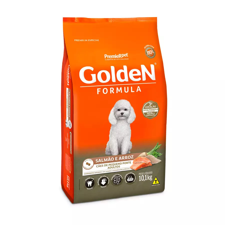 Ração Golden Formula Para Cães Adultos Salmão & Arroz Mini Bits 10,1kg