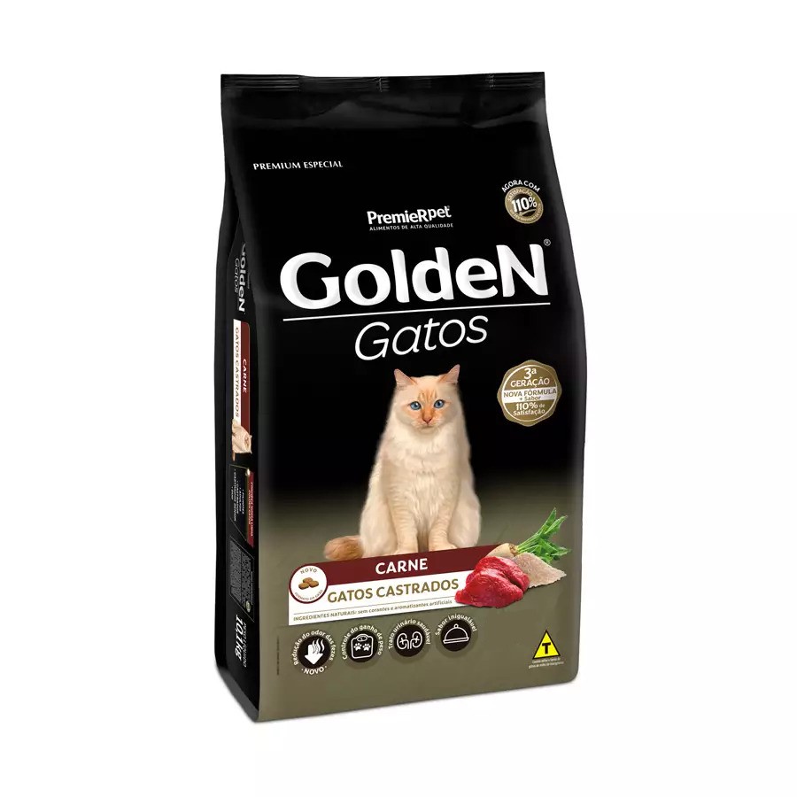 Ração Golden Gatos Para Castrados Sabor Carne 1kg