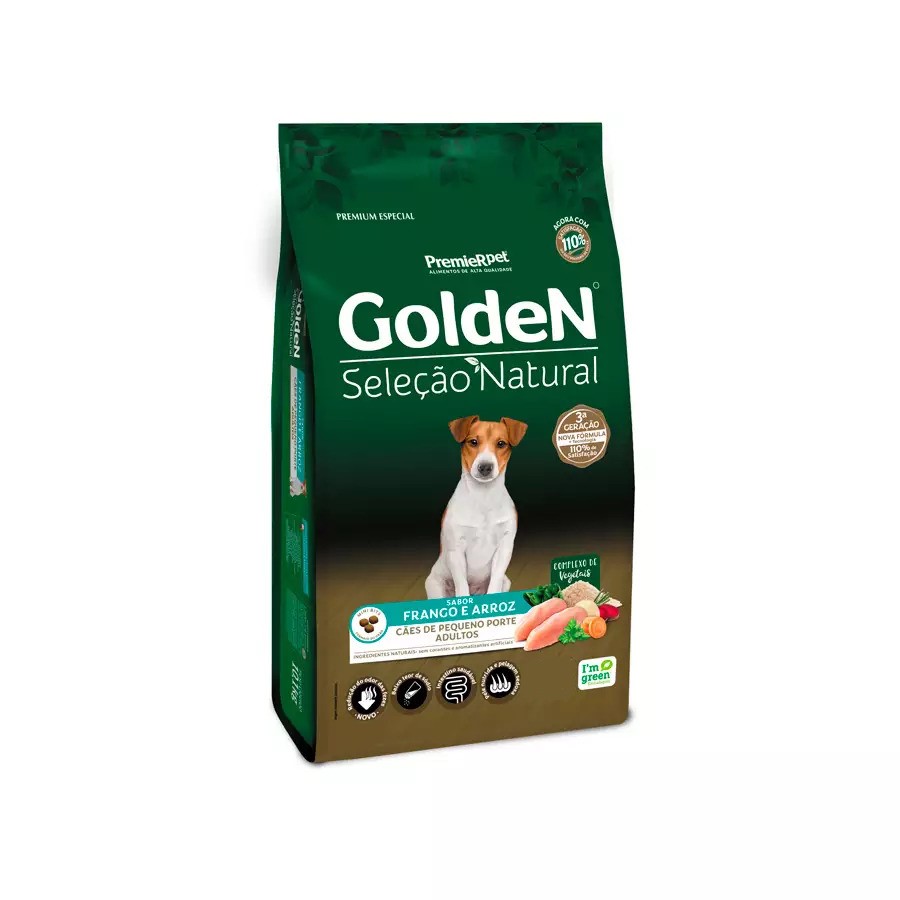 Ração Golden Seleção Natural para Cães Adultos de Raças Pequenas Mini Bits 1kg