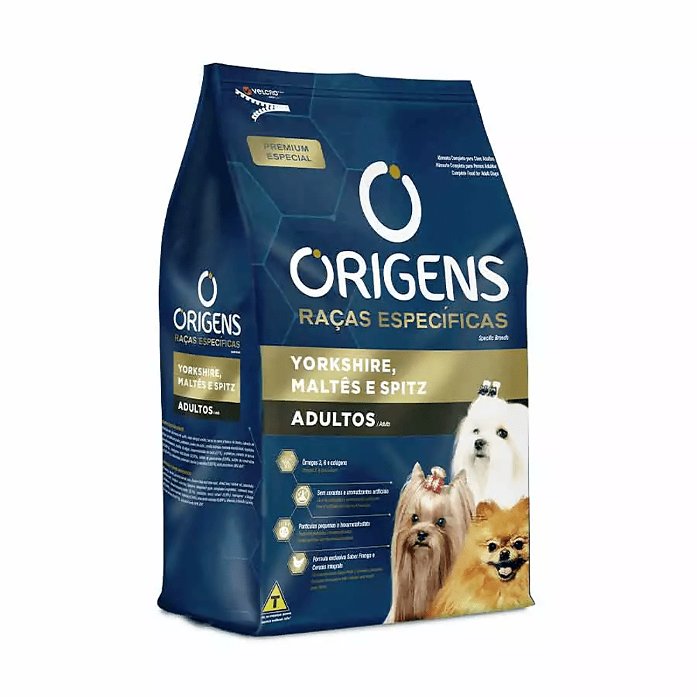 Ração Origens Premium Especial Raças Específicas para Cães Adultos das Raças Yorkshire, Maltês e Spitz 1kg