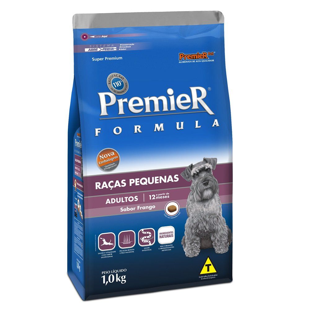 Ração Premier Fórmula para Cães Adultos de Raças Pequenas Sabor Frango 1kg