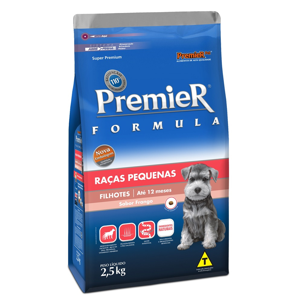 Ração PremieR Formula Raças Pequenas Cães Filhotes Sabor Frango 2,5kg