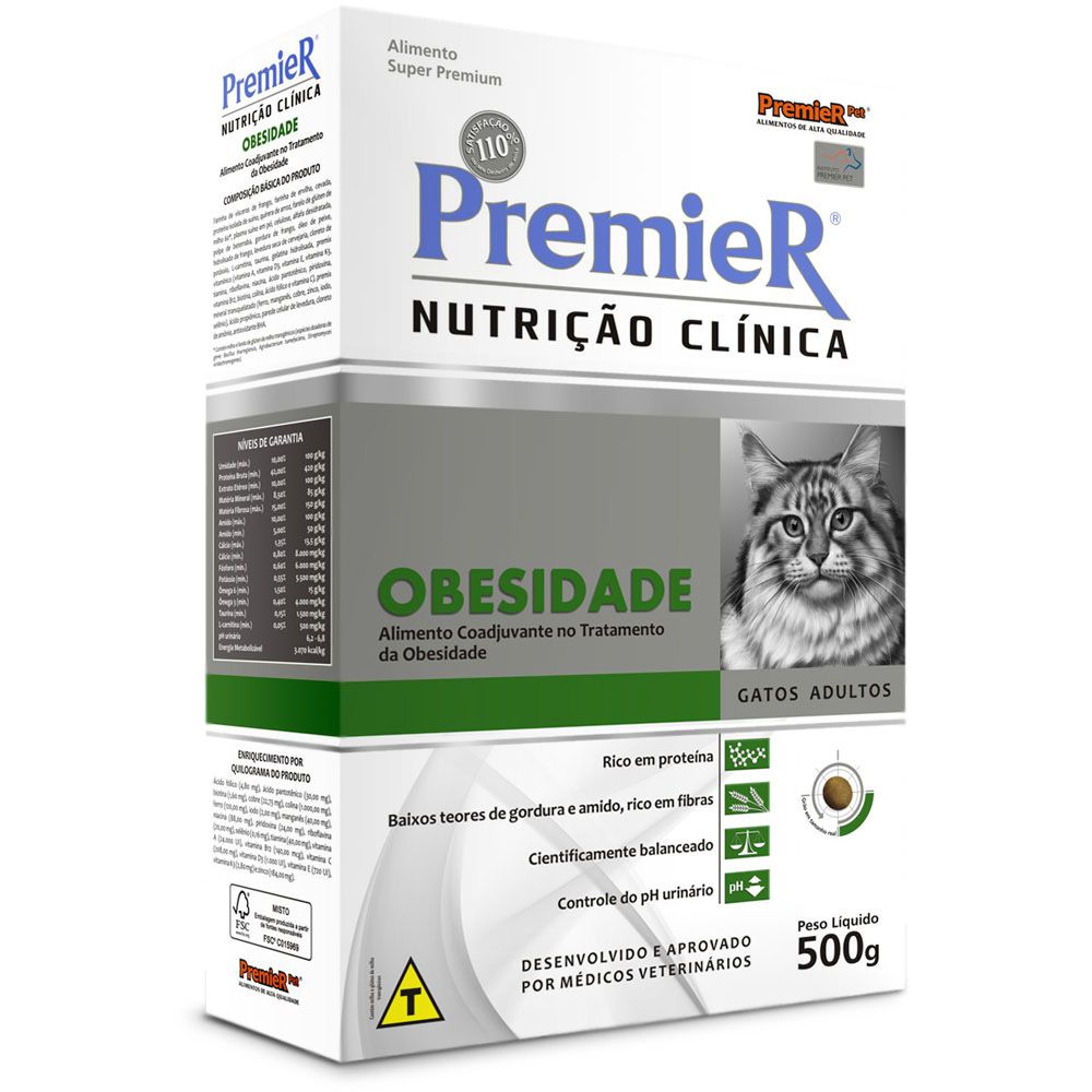 Ração PremieR Nutrição Clínica Gatos Obesidade 0,5kg 