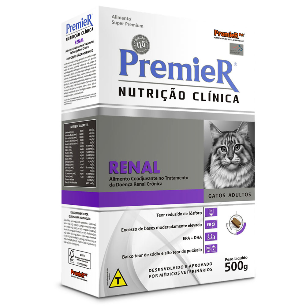 Ração PremieR Nutrição Clínica Gatos Renal 0,5kg 