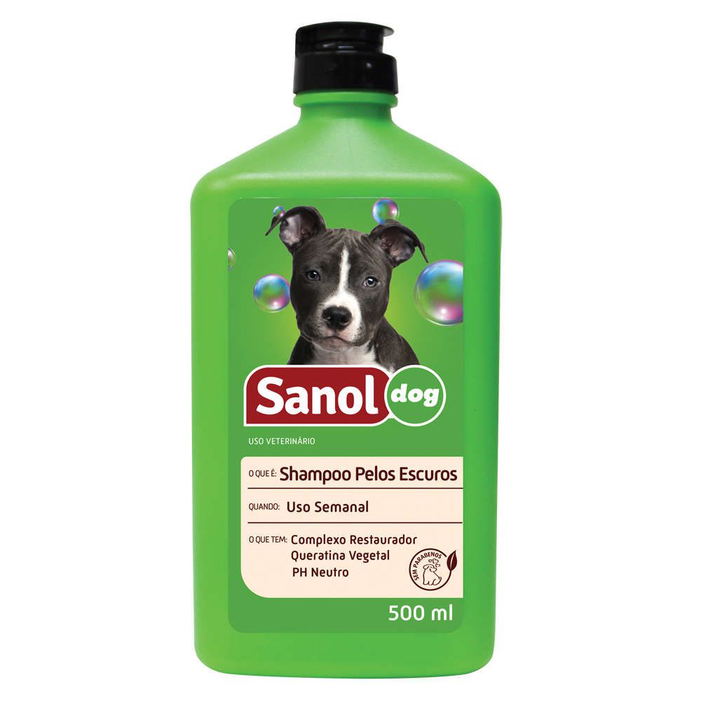 Shampoo Para Cães Sanol Dog Pelos Escuros 500ml