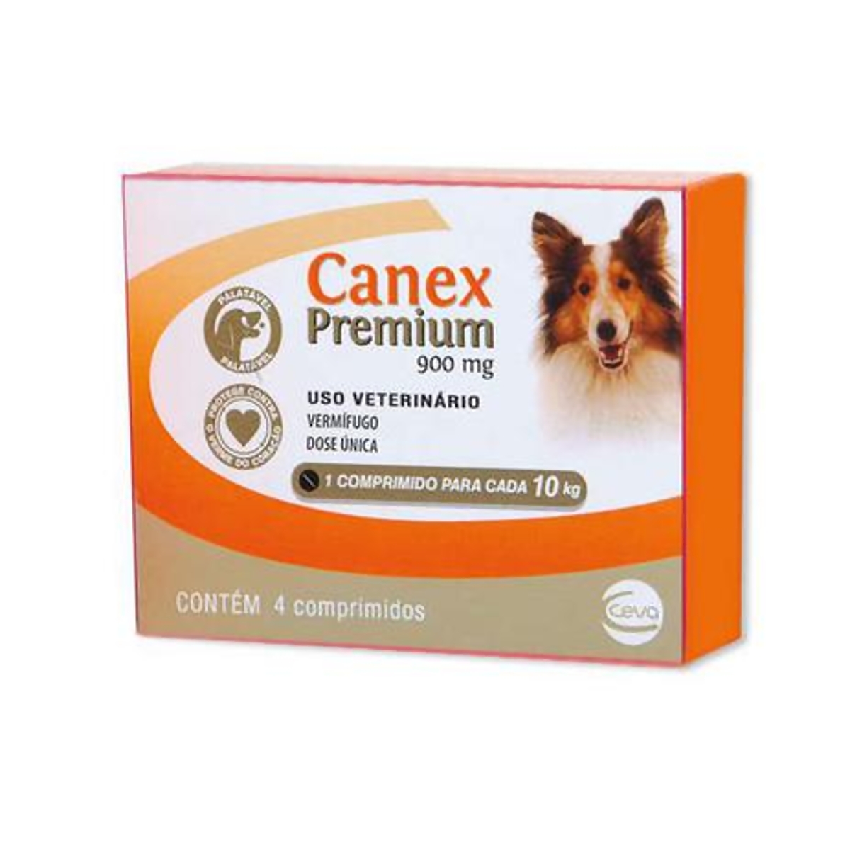 Vermífugo Canex Premium Cães 10kg Ceva Com 4 Comprimidos