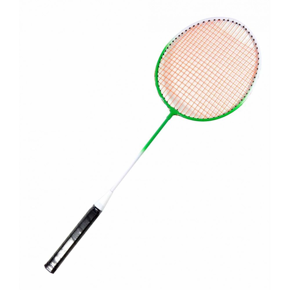 2 Raquetes De Badminton Verde E Branco Com Bolsa Raqueteira - 25