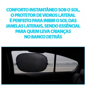 Jogo de Protetor Solar para Carro Parabrisa e Vidro Lateral