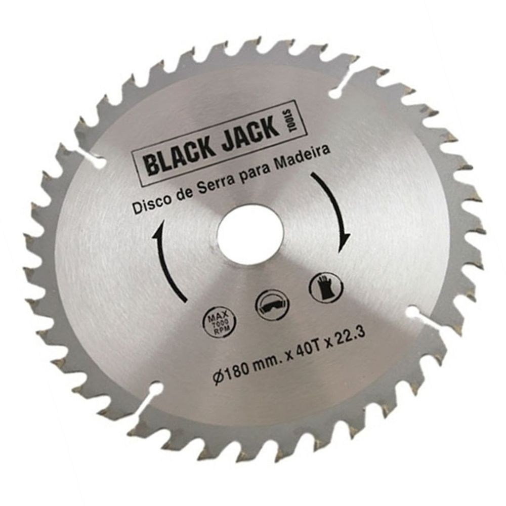 Disco de Serra Circular Madeira Vídea 180mm 40d Black Jack