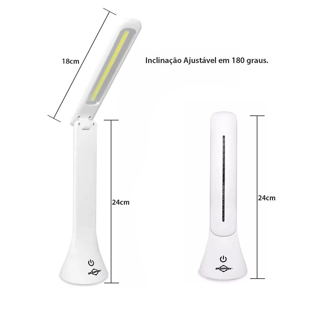 Luminária de LED COB 3 Ajustes USB Brasfort (E) - Branco frio