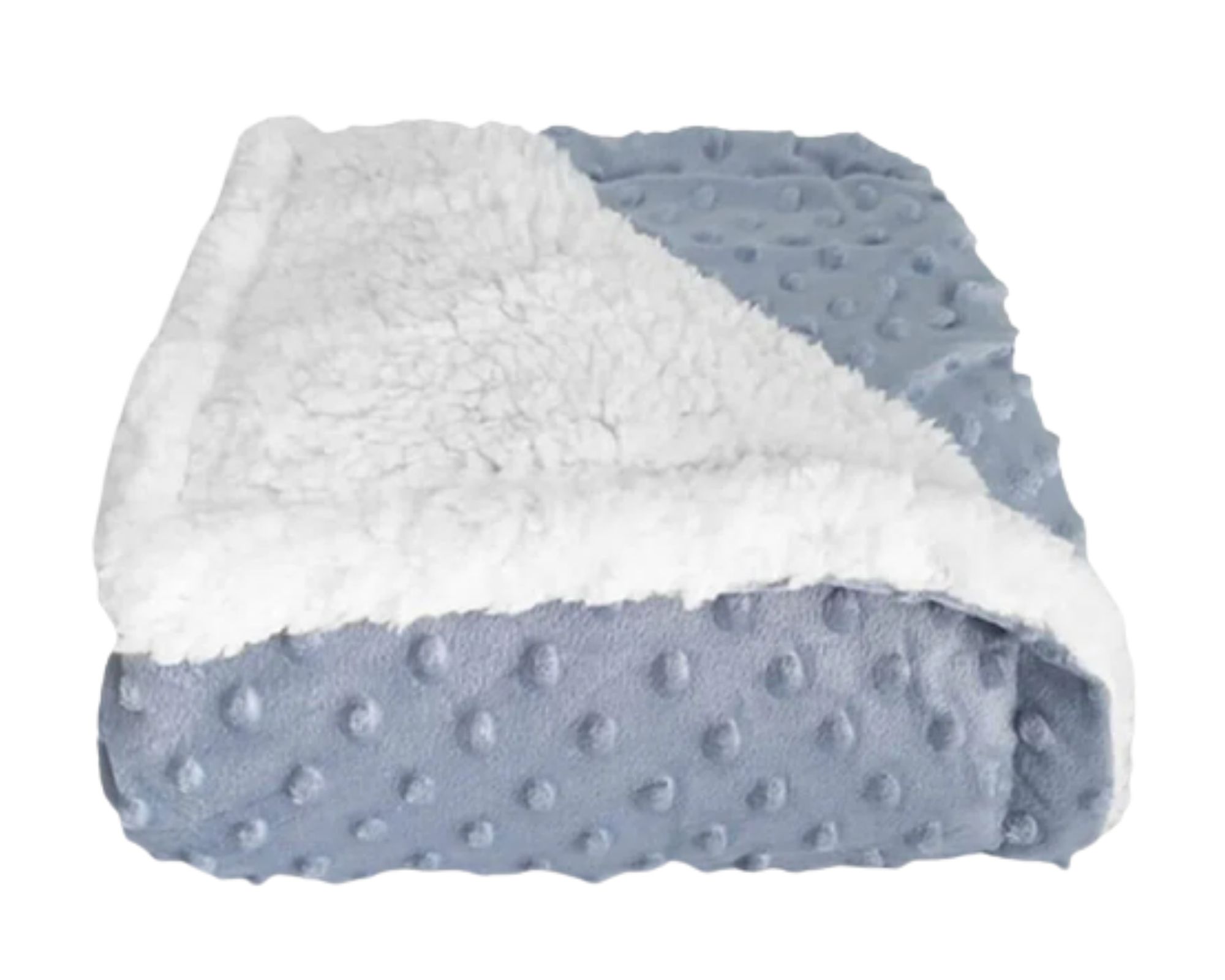 Cobertor Dots Plush Sherpam Azul