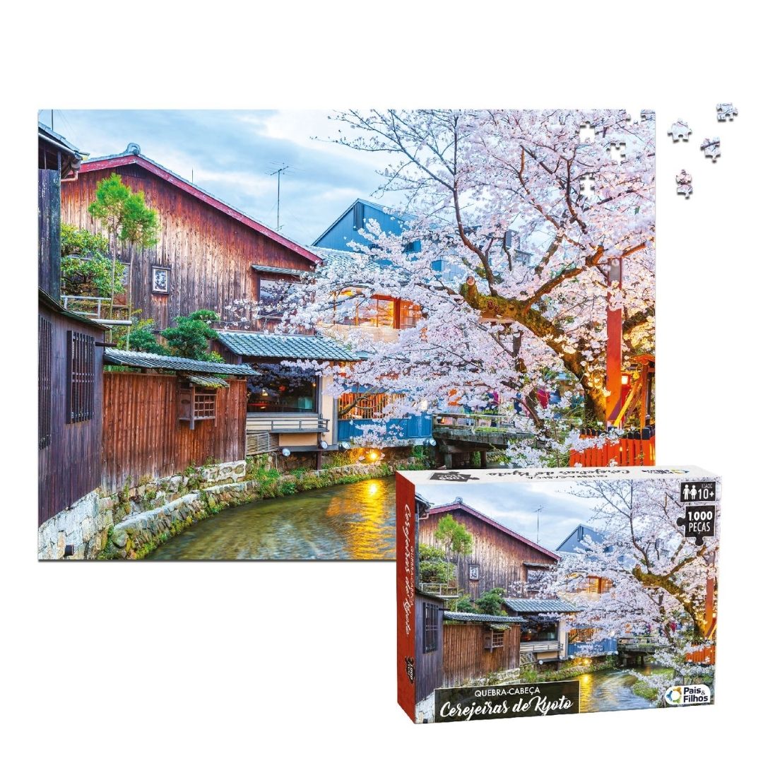 Quebra-Cabeça 1000 Peças Cerejeiras De Kyoto Premium