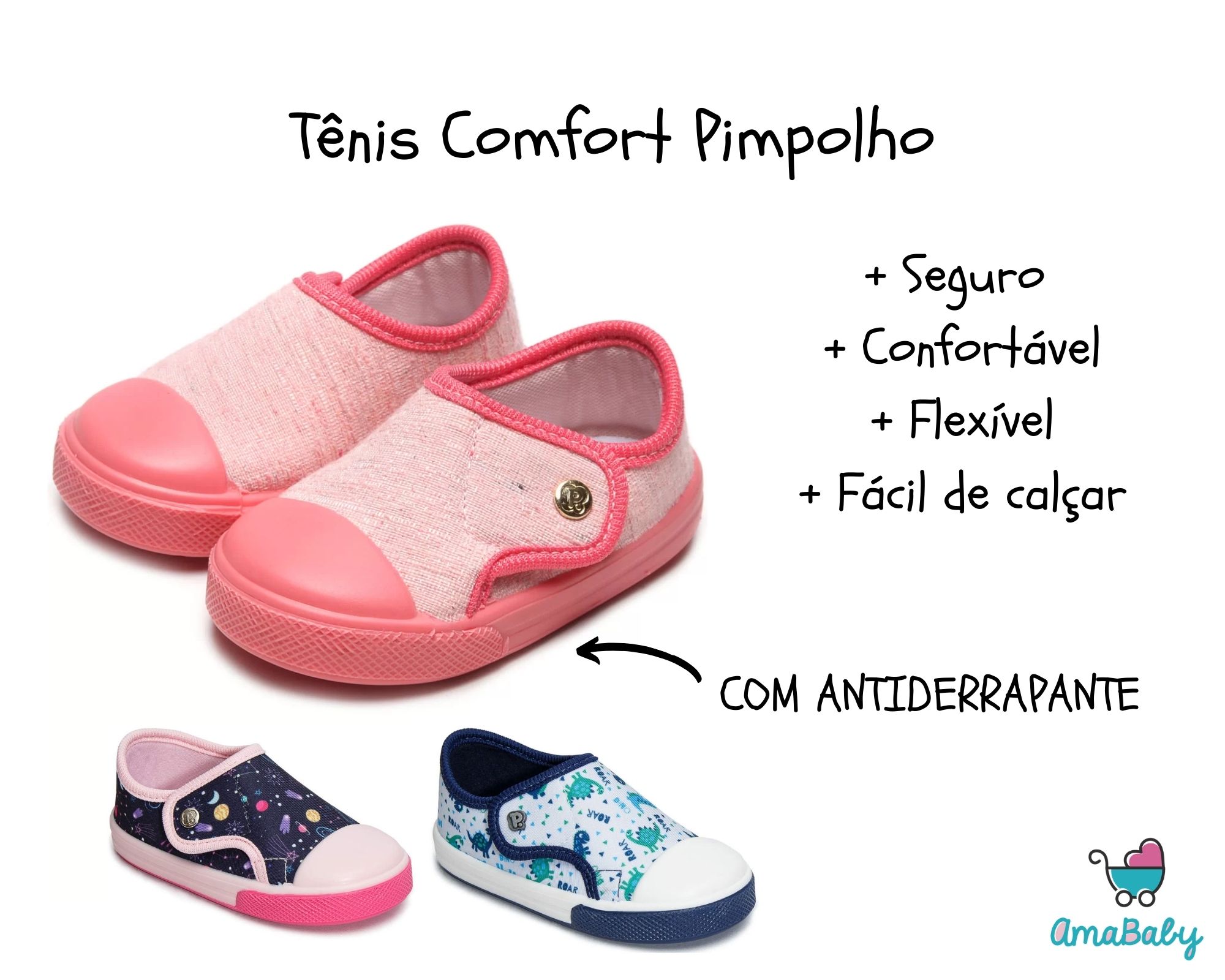Tênis Pimpolho Comfort Fase 3 Rosa