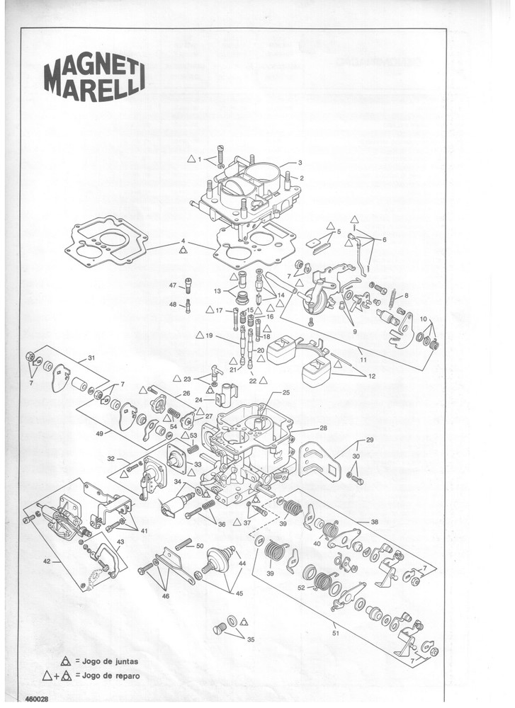 Kit Embuchamento Carburador Weber 460 Escort Belina Del Rey CHT 1.6 - 1983 em diante - 2º Corpo