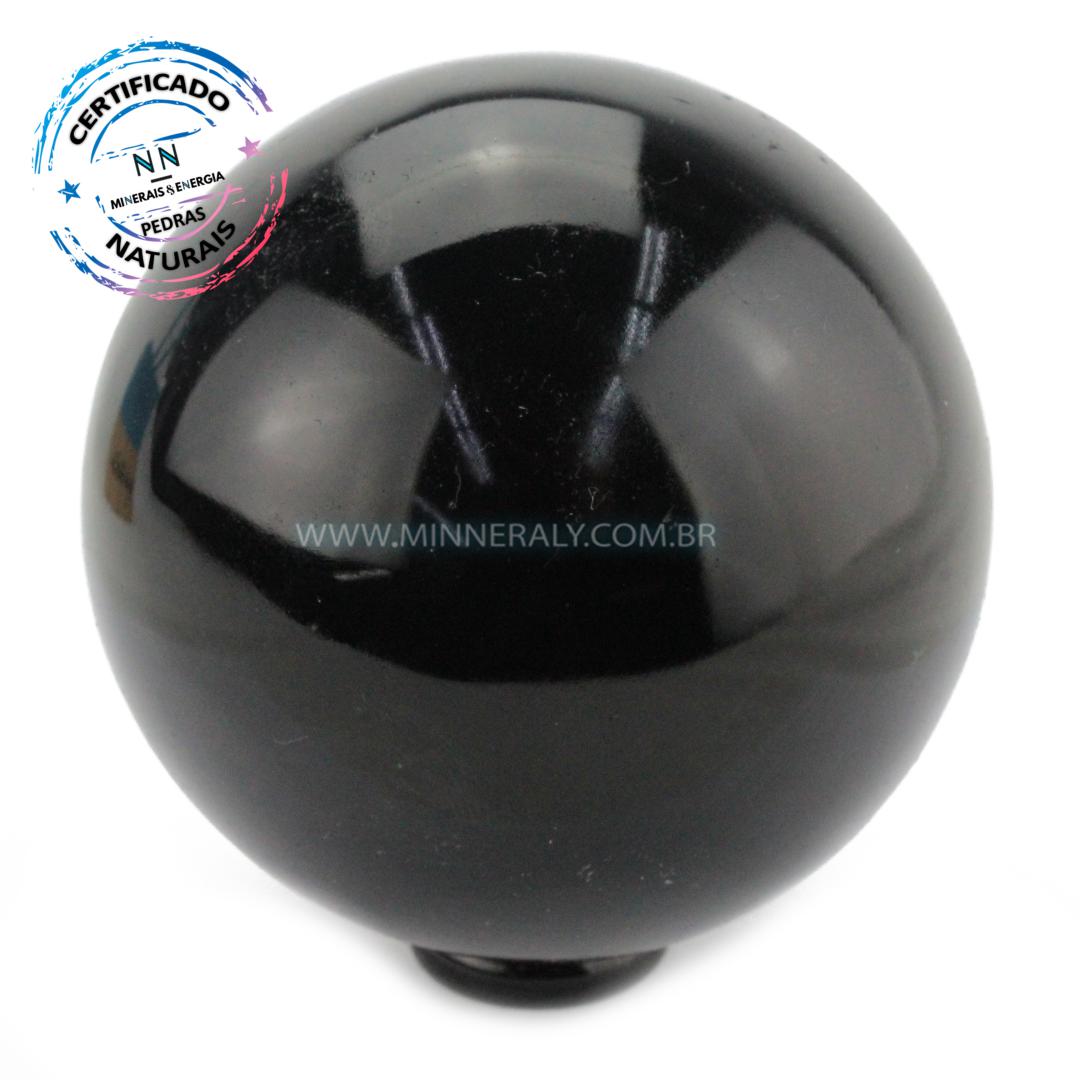 Esfera de Obsidiana Negra (preta) IN Natura (0,712KG; Diam: 8,2CM)