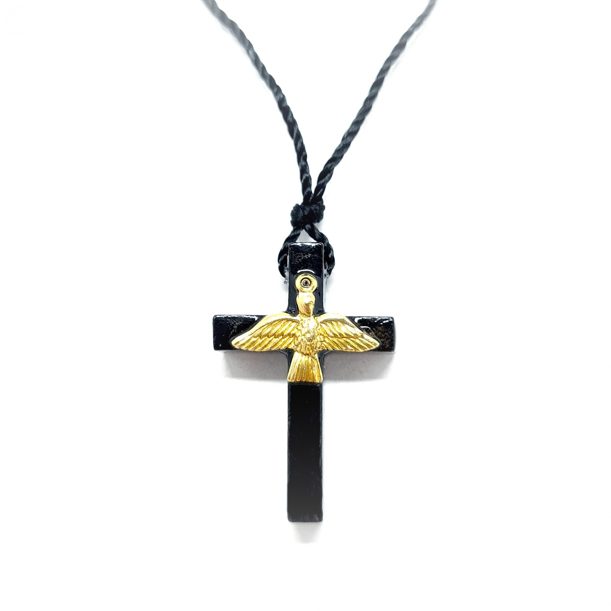 Cruz com Espírito Santo no cordão fino 3,2 cm