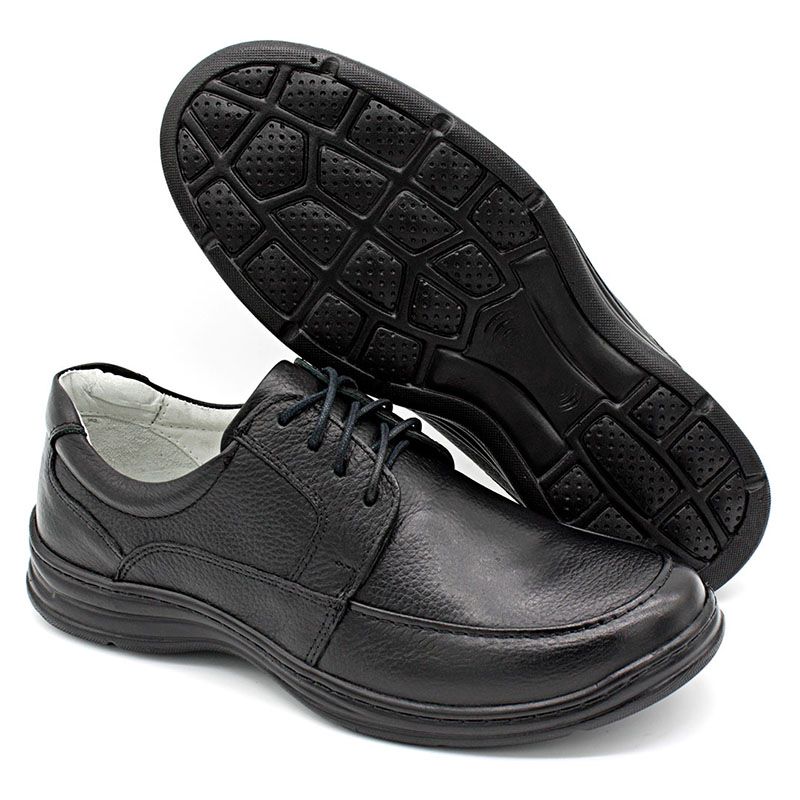 Sapato Preto Confortável Masculino Conforto 2712-01