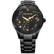 Relógio Feminino Technos Elegance Crystal 2039AUDTM/1P 41mm Aço Preto