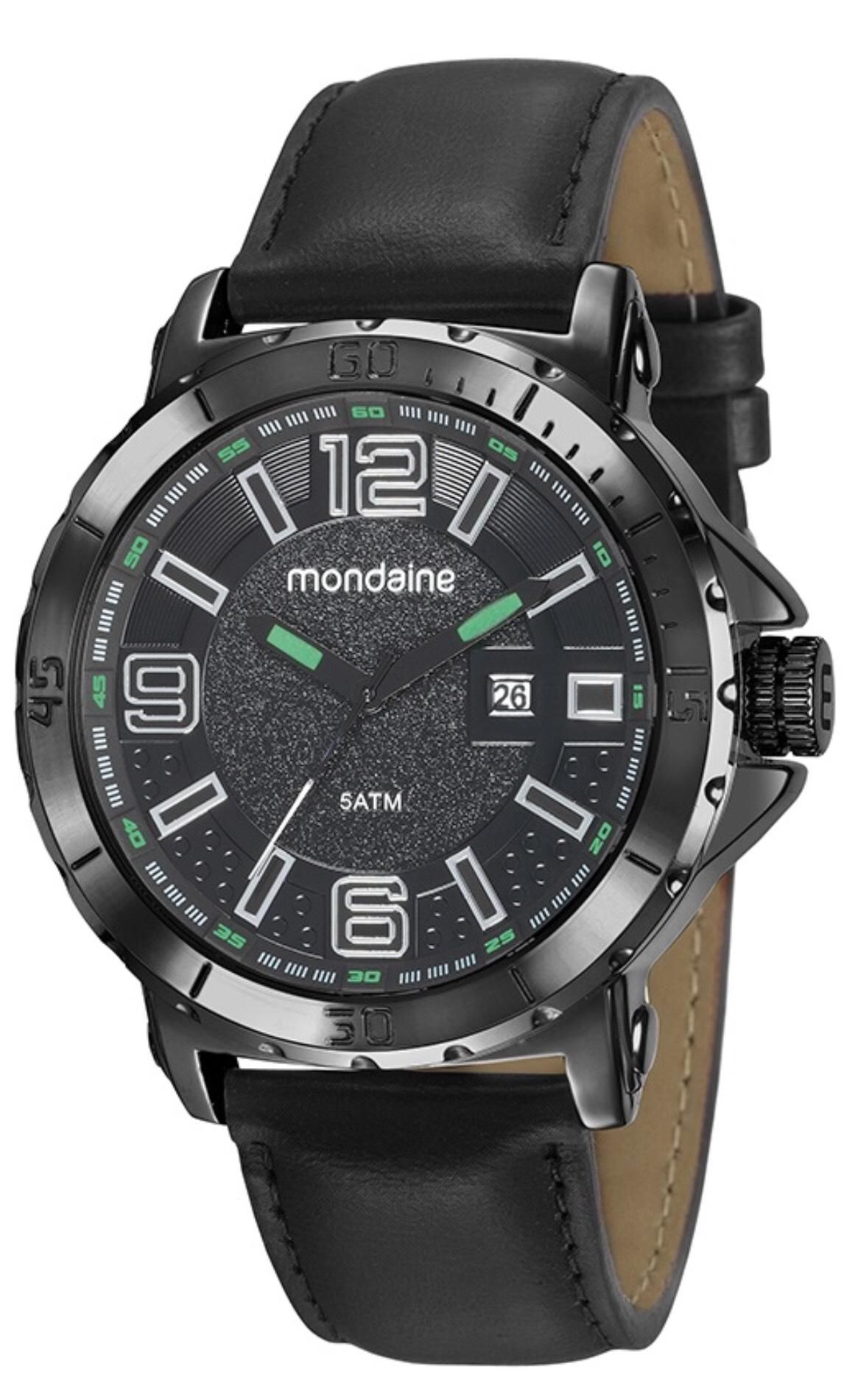 Relógio Masculino Mondaine 99357GPMVPH1 48mm Couro Preto