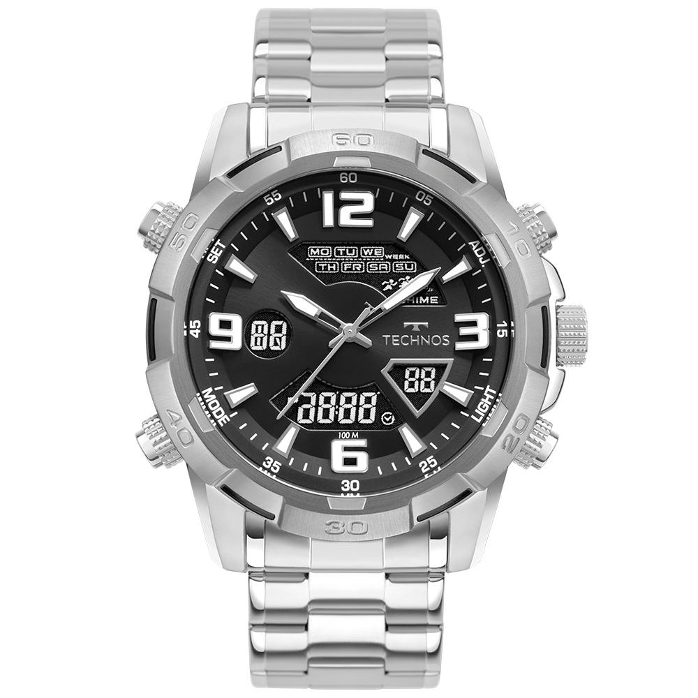 Relógio Masculino Technos Digiana W23305AA/1P 49mm Aço Prata