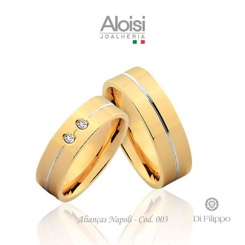 Alianças De Ouro 18k Napoli 5mm 11 Gramas Casamento Noivado