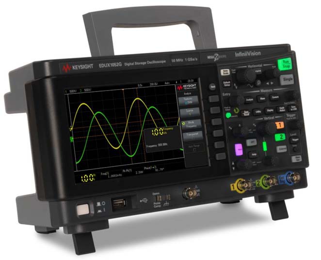 EDUX1052G - Osciloscópio Digital 50 MHz, 2 Canais com Gerador