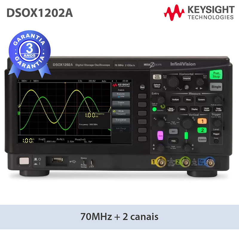 Osciloscópio Digital 70 MHz, 2 Canais - DSOX1202A - RCBI