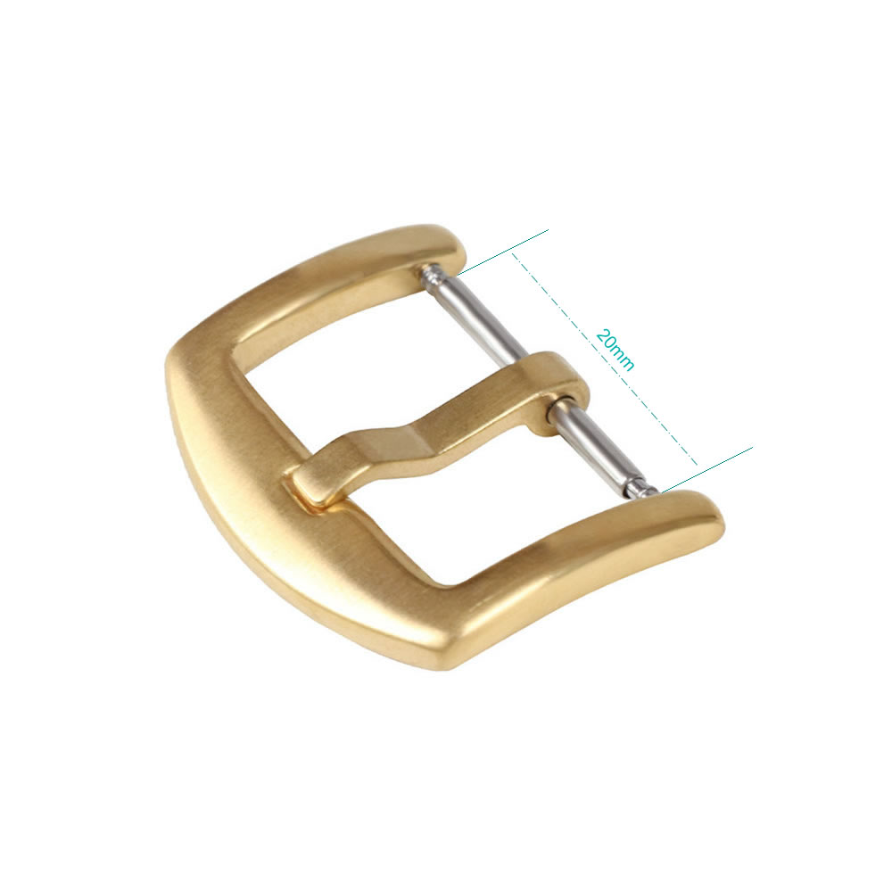 Fecho Fivela Aço Inoxidavel Dourado para Pulseira de Relogio Smartwatch 20mm