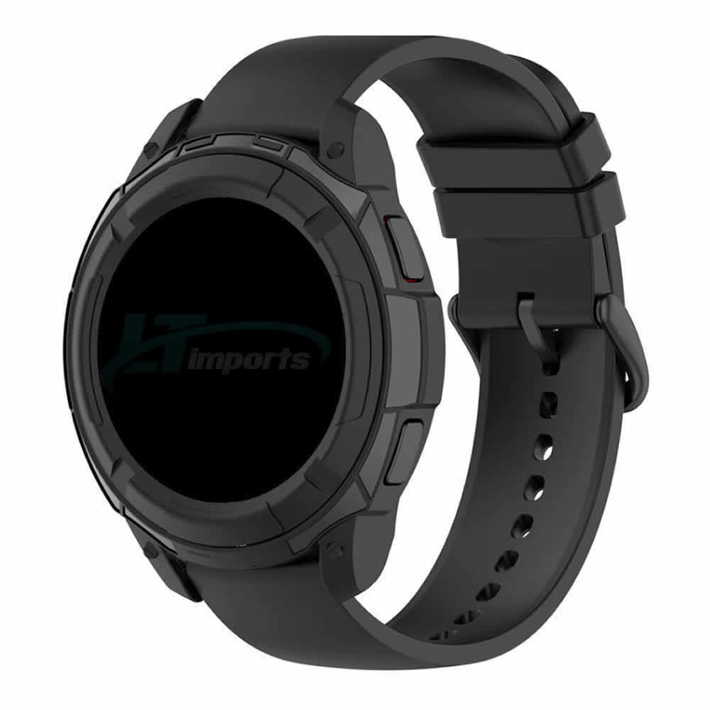 KIT Capa protetora Bumper Case + Moldura + Película de Vidro para o relógio Galaxy Watch 4 Classic 46mm SM-R890 e SM-R895  (Preto)