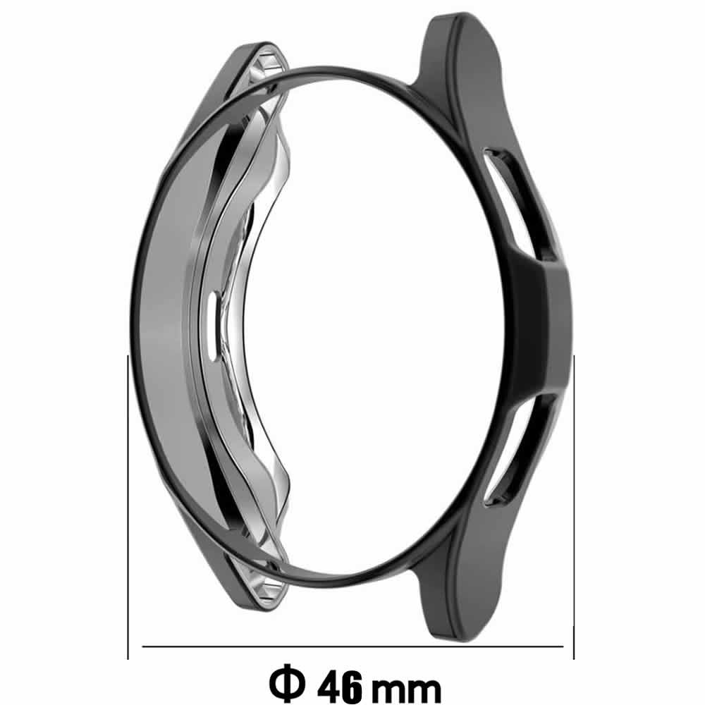 KIT Capa protetora TPU Bumper Case + Película de Vidro para o relógio Galaxy Watch 4 Classic 46mm SM-R890 e SM-R895  (Preto)