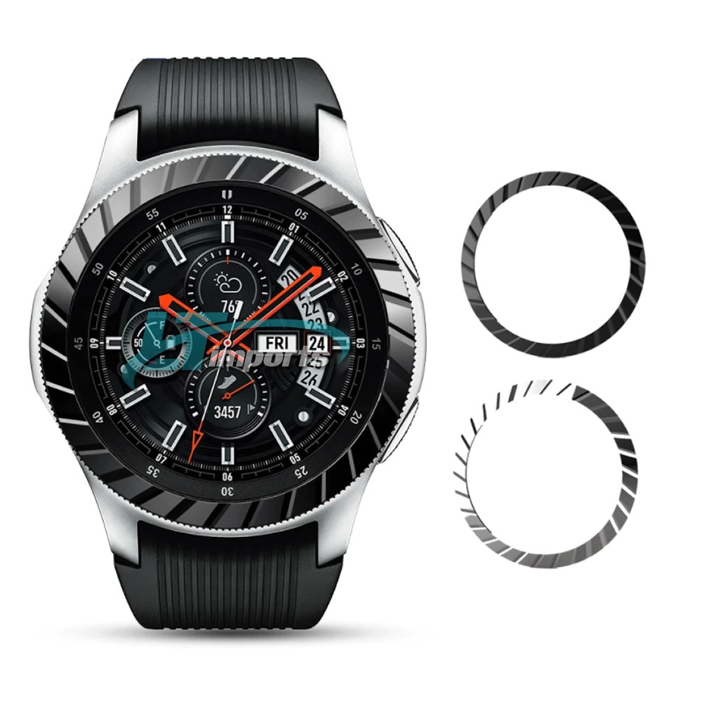 Moldura Aro Bisel Ranhuras para Samsung Galaxy Watch 46mm e Samsung Gear S3 Frontier