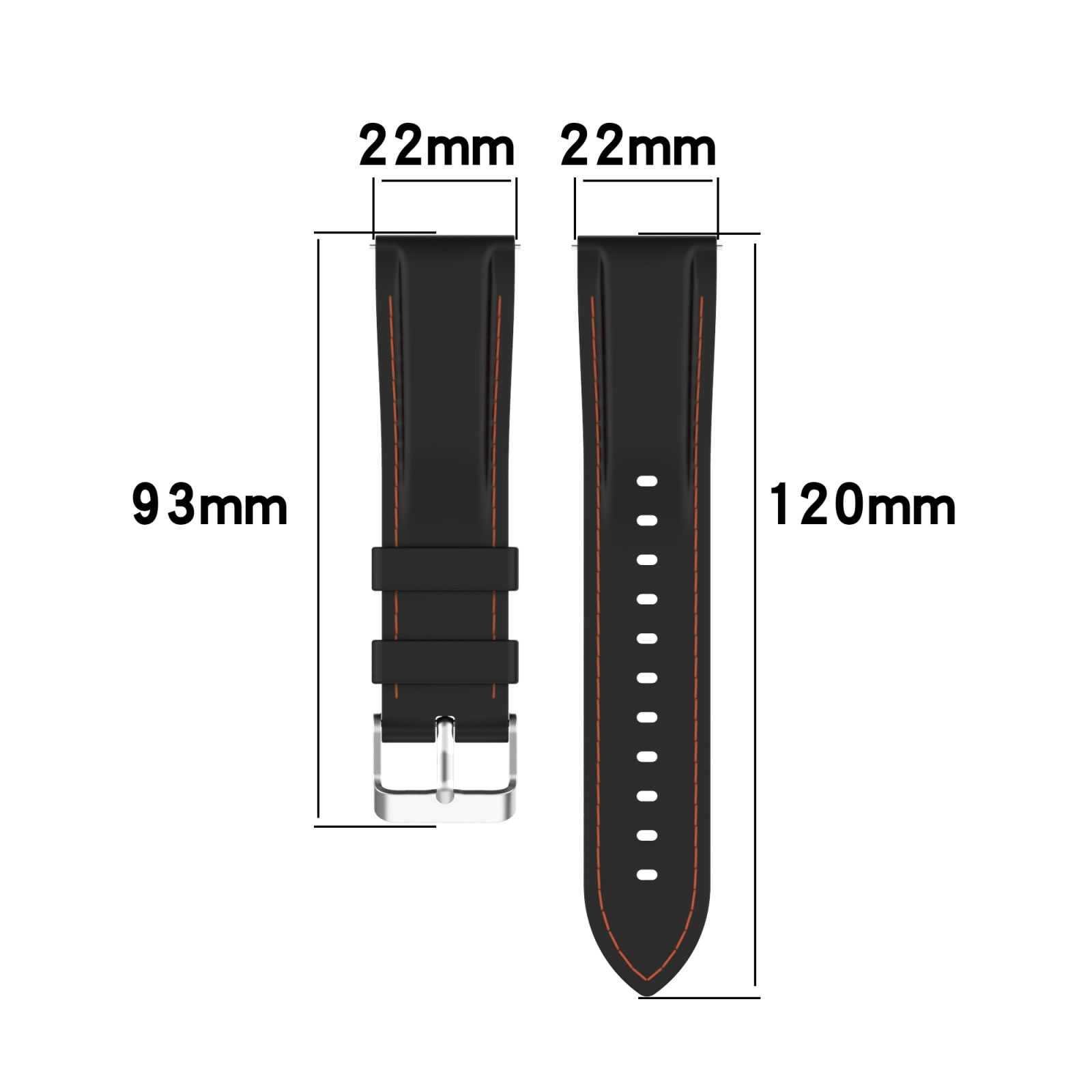 Pulseira 22mm Silicone compatível com Samsung Galaxy Watch 3 45mm - Galaxy Watch 46mm - Gear S3 Frontier - Amazfit GTR47mm