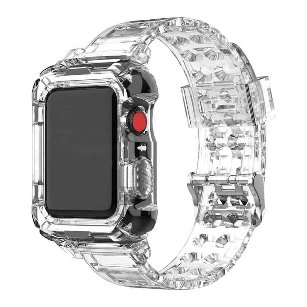Pulseira Capa Armadura V2 compatível com Apple Watch 44mm Series 4, 5, 6 e SE (Transparente)