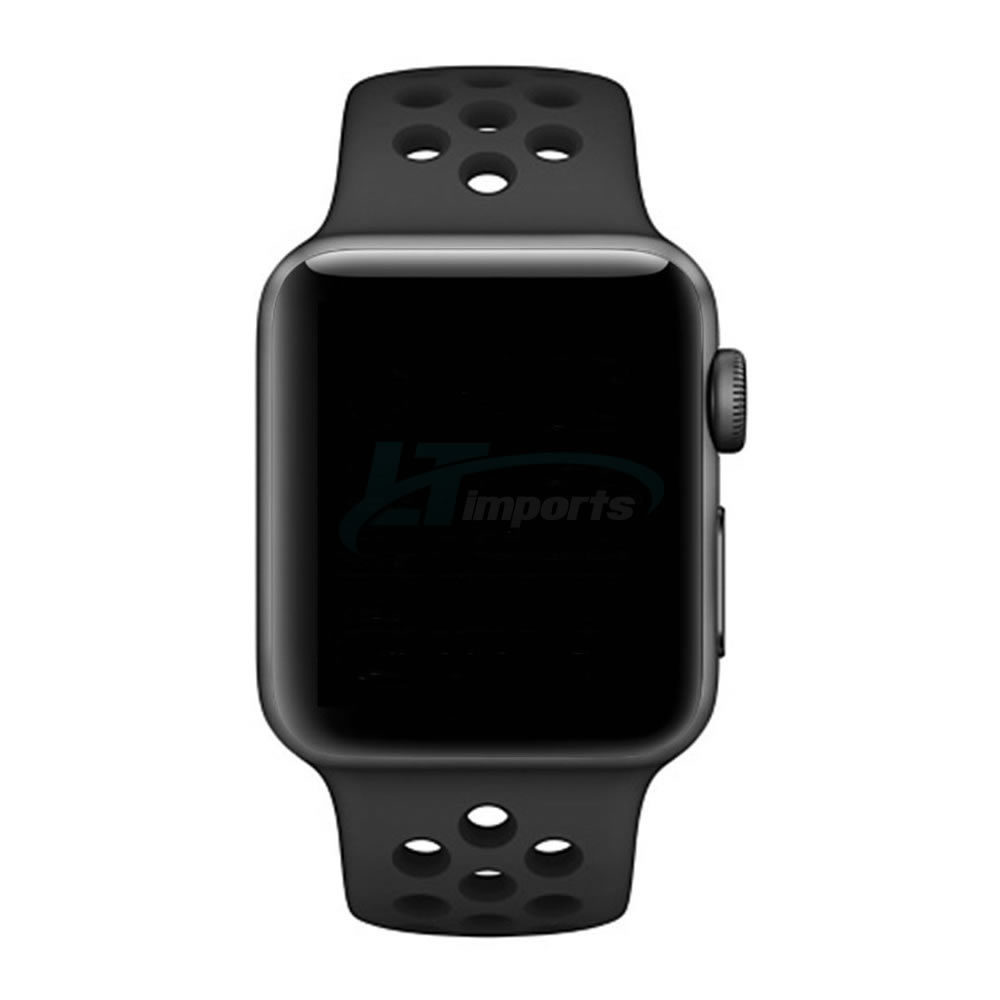 Pulseira Sport compatível com Apple Watch 45mm 44mm 42mm (Preto)