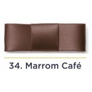 Fita Cetim N.0 - 3mm - COR (34) Marrom Café - Rolo 100 Metros