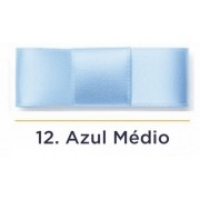 Fita Cetim N.2 - 10mm - 50 Metros - COR (12) Azul Médio