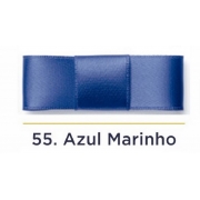 Fita Cetim N.3 - 15mm - 50 Metros - COR (55) Azul Marinho