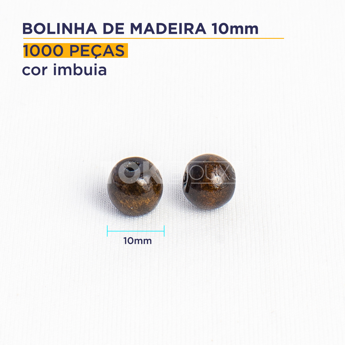 Bolinha de Madeira - 10mm - Imbuia - 1000 Peças