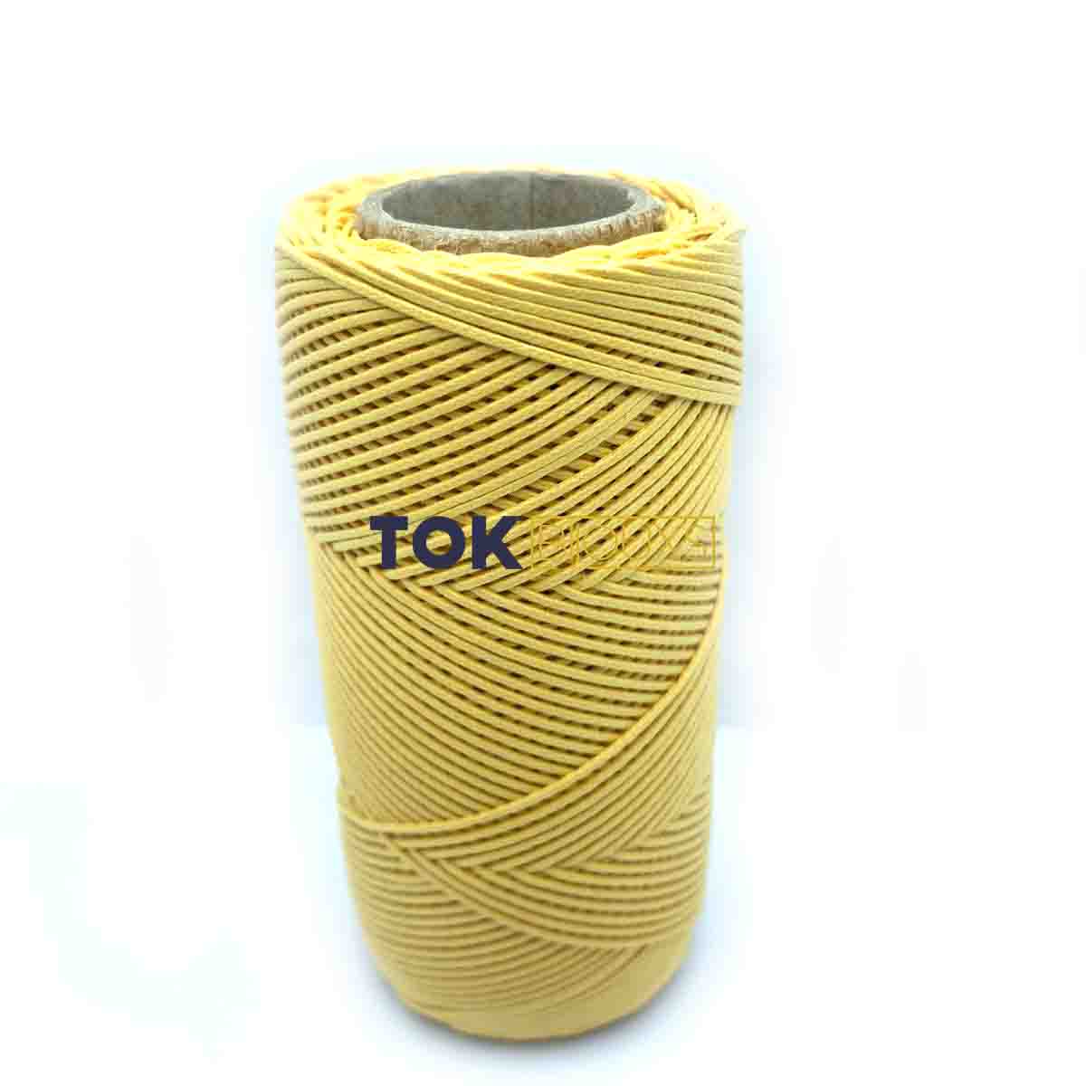 Cordão Encerado Algodão - 1mm - Amarelo Ouro - 100 Metros